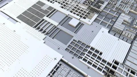 3d render Abstract Technology Background With Cubes 스톡 일러스트