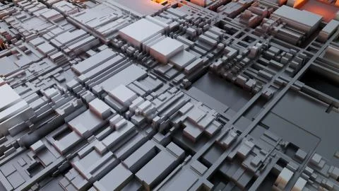 3d render Abstract Technology Background With Cubes 스톡 일러스트