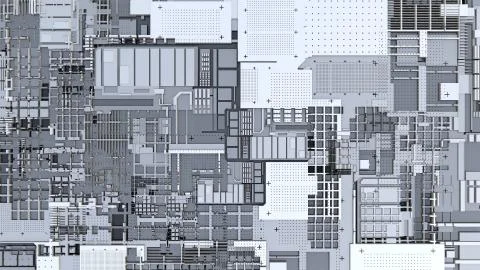 3d render Abstract Technology Background With Cubes Stock Illustration