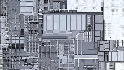 3d render Abstract Technology Background With Cubes Stock Illustration