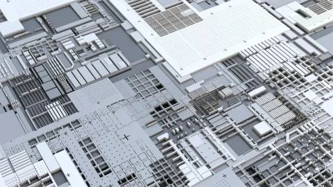 3d render Abstract Technology Background With Cubes 스톡 일러스트