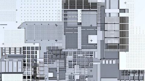 3d render Abstract Technology Background With Cubes 스톡 일러스트