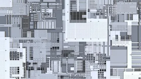 3d render Abstract Technology Background With Cubes Stock Illustration