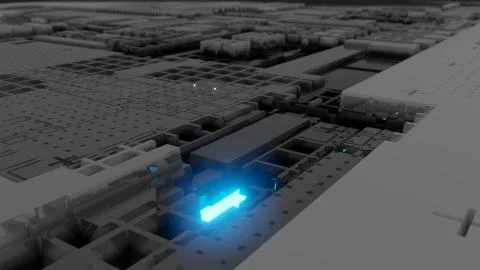 3d render Abstract Technology Background With Cubes 스톡 일러스트