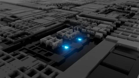 3d render Abstract Technology Background With Cubes イラスト素材
