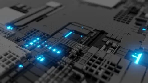 3d render Abstract Technology Background With Cubes 스톡 일러스트