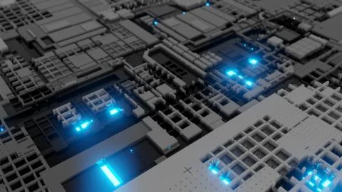 3d render Abstract Technology Background With Cubes 스톡 일러스트
