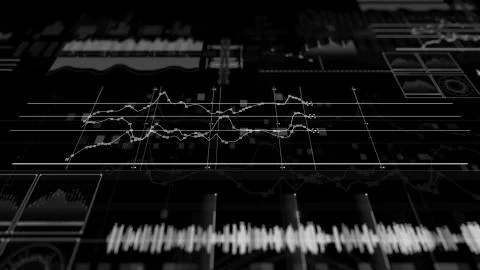 3d render abstract technology background with depth of field. Abstract detail Stock Illustration