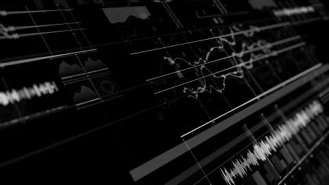 3d render abstract technology background with depth of field. Abstract detail Stock Illustration