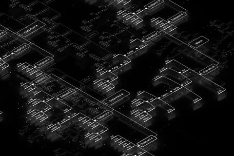 3d render abstract technology background. Big data concept illustration. Deci 스톡 일러스트