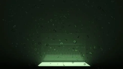 3d render abstract technology background with light and binary digit particle Stock Illustration