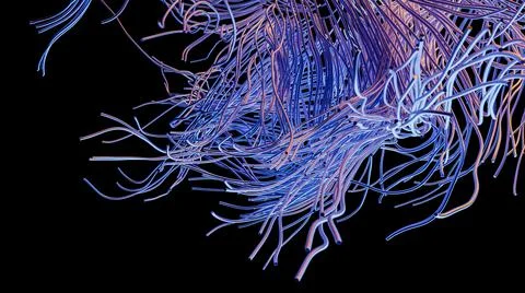 3D render abstract technology background which metal wire Foto stock