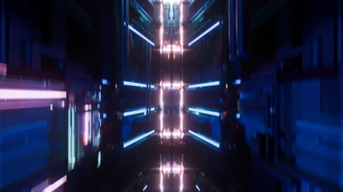 3d render, abstract technology lift, futuristic cinematic endless background Vidéo 276707898