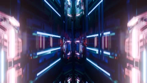 3d render, abstract technology lift, futuristic cinematic endless background Vidéo 276707905