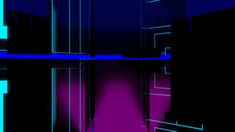 3d render, abstract technology lift, futuristic cinematic endless background Vidéo 276709990