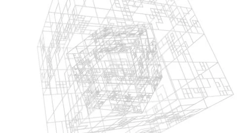 3d render abstract technology simple background with element. Atom array comp Stock Illustration