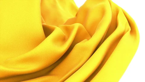 3D render of abstract tenderness soft gold silk background luxury wave cloth Stock Footage 258937088