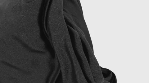 3D render of abstract tenderness soft textured black fabric Stock Footage 262154267