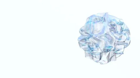 3d render abstract transparent ball of curved wavy spherical biological line Stock Illustration