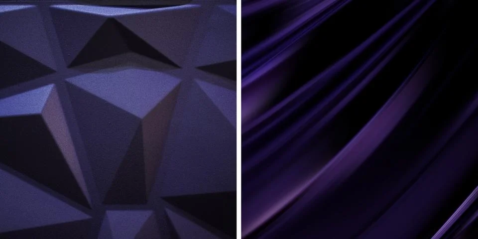 3d render abstract triangle black outline purple background Pyramid concep Stock Illustration
