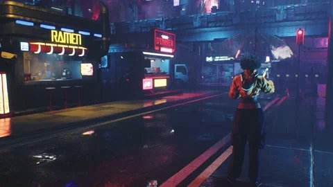 3D render, abstract urban virtual realityl. Stock Footage 230301134