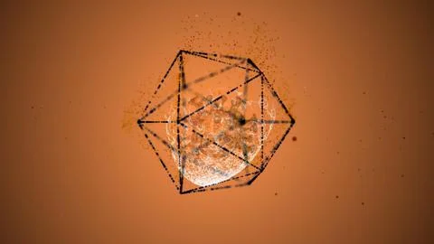 3d render of abstract virus cell dissipating inside a special pathogen Stock Illustration