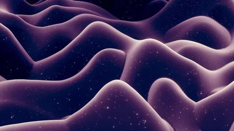 3d render. Abstract waves of soft black matte material with light inner glow and Stock Illustration