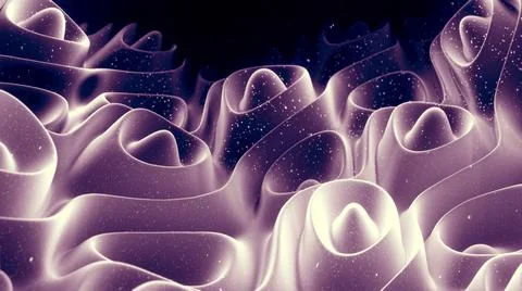 3d render. Abstract waves of soft black matte material with light inner glow and Stock Illustration