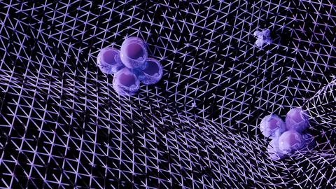 3d render of abstract web with molecular spheres Illustrazione stock