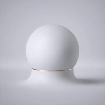 3d render, abstract white background, futuristic minimal concept, clean style Stock Illustration