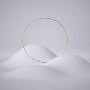 3d render, abstract white background, modern minimal design, balance concept Illustrazione stock