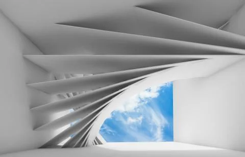 3d render. Abstract white empty interior Stock Illustration