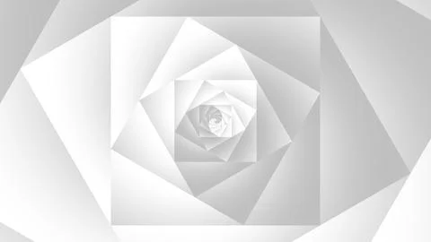 3d render, abstract white geometric background, minimal flat lay, twisted spi Stock Illustration