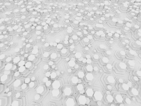3d render of abstract white hexagonal background perspective 库存插图