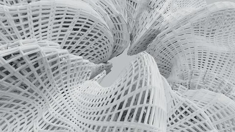 3D render, Abstract white matter geometric pattern background Stockfoto's