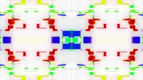3d render. Abstract white sci-fi bg with symmetrical geometric pattern like Stock Illustration