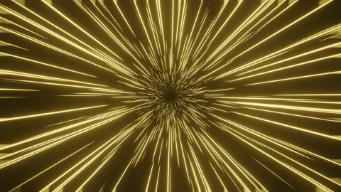3d render of abstracted glowing golden lines with black background Stock Footage 151412880