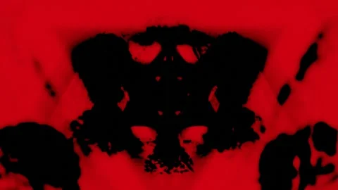 3d render abstraction of a creepy symbol, red colors with black spots Stock Footage 209917793