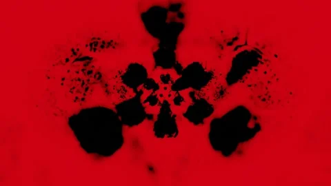 3d render abstraction of a creepy symbol, red colors with black spots Stock Footage 209917853