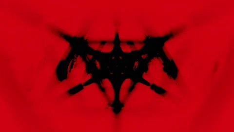 3d render abstraction of a creepy symbol, red colors with black spots Stock Footage 216938644