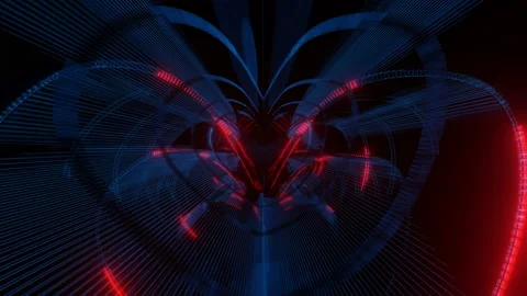 3d render abstraction in the form of multicolored neon hearts in infinity. Stock Footage 168258195