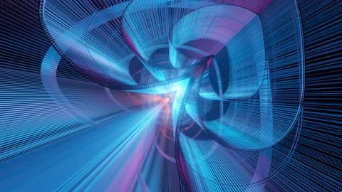 3d render abstraction in the form of multicolored neon hearts in infinity. Stock Footage 168258214