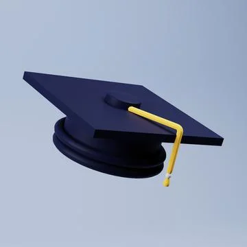 3d render of an academic hat with tassel Stock Illustration
