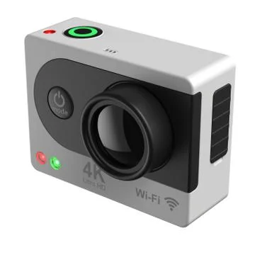 3d render action camera on white background Stock Illustration
