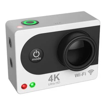 3d render action camera on white background Illustrazione stock