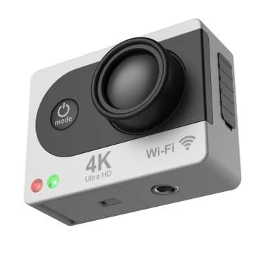 3d render action camera on white background Stock Illustration