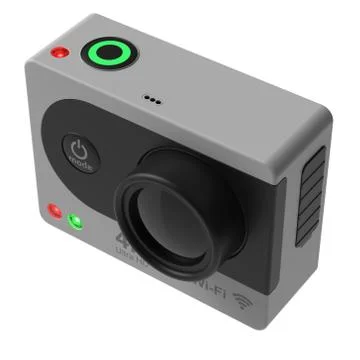 3d render action camera on white background 스톡 일러스트