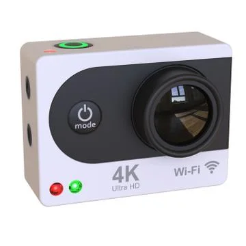 3d render action camera on white background 스톡 일러스트