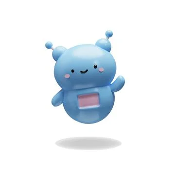 3D render AI robot in clay style Stock Illustration