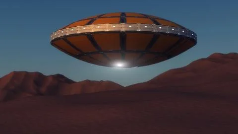 3D Render. Alien unidentified flying object Illustrazione stock